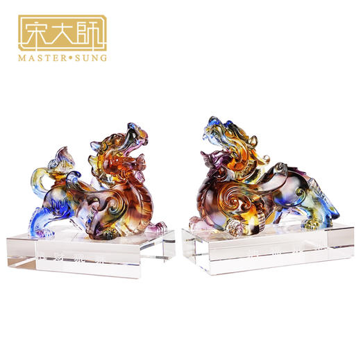 宋大师吉祥礼 貔貅纳福 古法琉璃工艺商务礼品摆件 商品图0