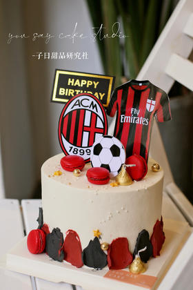 AC米兰足球迷蛋糕（相片纸打印/ 提前6小时预订）