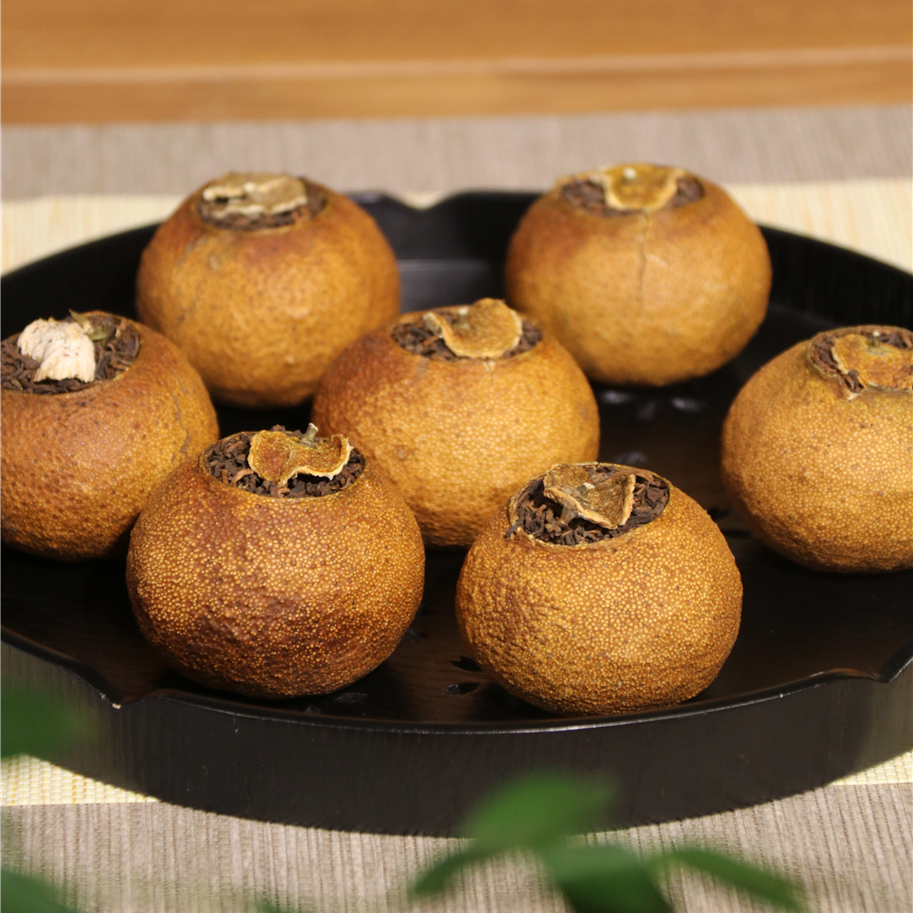 汉合茶叶 【高品质】 陈皮普洱 精选2016柑普茶2013宫廷熟普洱 180g （5只装）