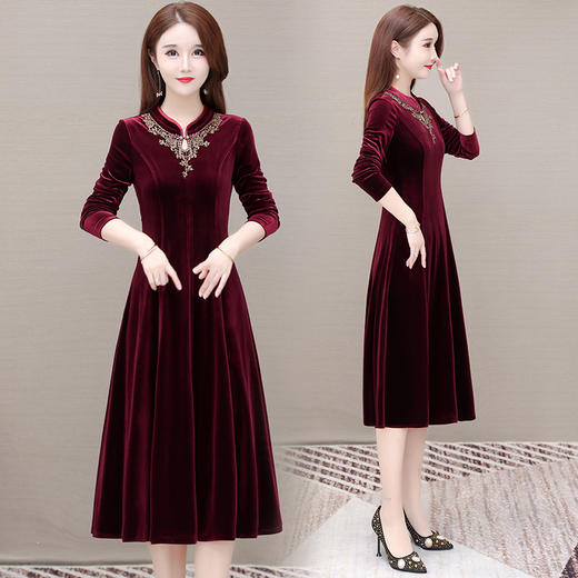 YWE YJY21F730时尚气质减龄长袖连衣裙 商品图3