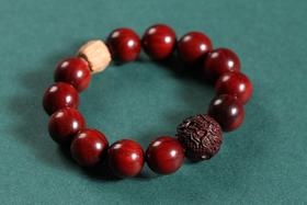 XYZT0245°印度小叶紫檀+老山随型珠16mmx12粒