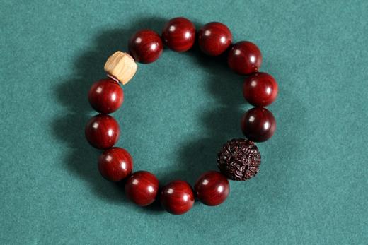 XYZT0245°印度小叶紫檀+老山随型珠16mmx12粒 商品图1