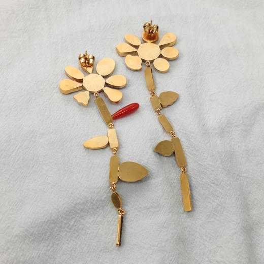 订购5个月到｜Grainne Morton-Anniversary Flower-古董卡梅奥 青金石 耳环［苏格兰设计师］ 商品图7