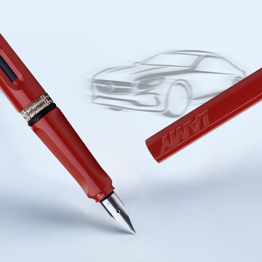 LM40034 LAMY 凌美狩猎者墨水钢笔F尖学生签字笔进口文具生日礼物狩猎者亮红F墨水笔 商品图0