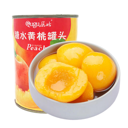 湖北屈姑黄桃罐头425g*4罐/箱（易拉罐） 果肉细腻香甜多汁 商品图0