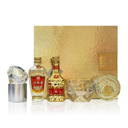 五粮液股份 金装+交杯(烟缸水杯金色礼盒) 浓香型 52度 50ml 礼盒装 商品图0