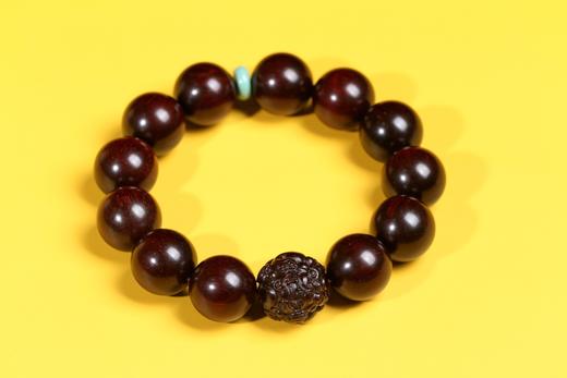 W°XYZT0246开运貔貅·印度小叶紫檀 1.8cm*12粒 商品图1