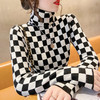 高领打底衫2022年新款保暖加厚修身棋盘格毛衣内搭上衣 XS93241*50 商品缩略图3
