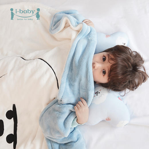 【qhxj】i-baby&奈娃家族儿童双面毛毯 宝宝幼儿园午休毯小被子秋冬婴儿盖毯微瑕介意慎拍 商品图3