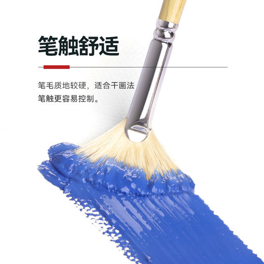 中盛画材 扇形笔水粉鱼尾扇猪鬃 889水彩水粉笔6支套装考试用 商品图3