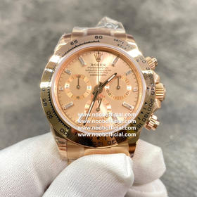 NOOB劳力士迪通拿系列，玫瑰金款，新款蚝式恒动宇宙计时型迪通拿 904L钢腕表 这项设计最新设计将高科技与非凡美共冶一炉。【表壳】尺寸40Mm