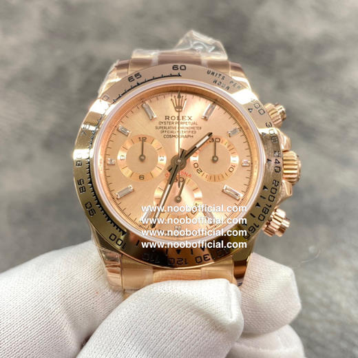 NOOB劳力士迪通拿系列，玫瑰金款，新款蚝式恒动宇宙计时型迪通拿 904L钢腕表 这项设计最新设计将高科技与非凡美共冶一炉。【表壳】尺寸40Mm 商品图0
