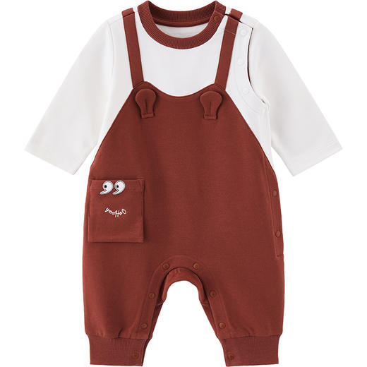 英氏婴儿假2件连体衣春季宝宝时尚哈衣帅气长袖爬服YRHAJ12086A 商品图4