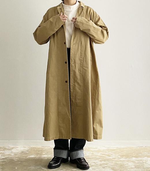 (5折) HARVESTY 卡其/黑色长外套大衣 商品图3