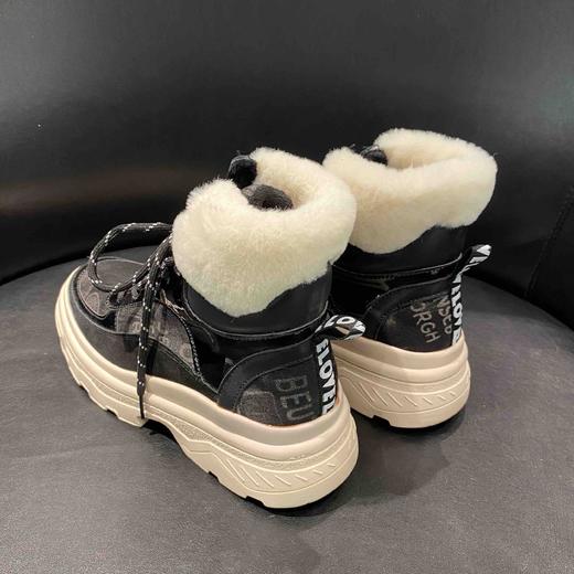 lfgj jeans BA404  平底高帮潮流加绒保暖毛口棉鞋磨砂皮休闲鞋雪地靴 商品图2