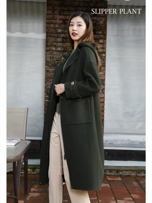 宗洋&卓蔻兰女士中长款宽松连帽式大衣ZDK1CD7907-58 商品图1