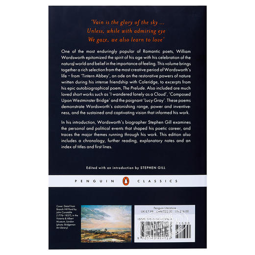 【中商原版】华兹华斯诗选 英文原版 Selected Poems William Wordsworth 企鹅经典 商品图1