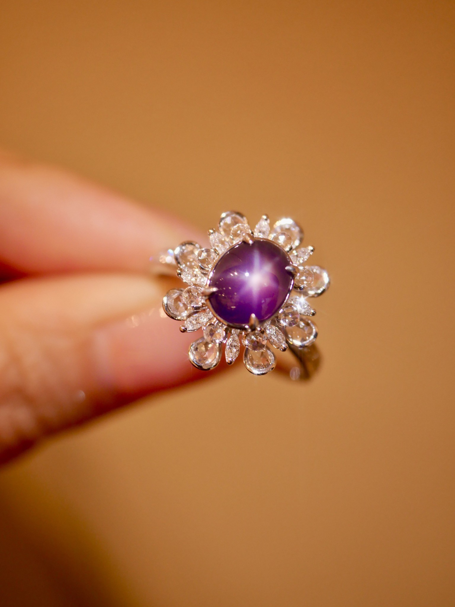 59克拉 天然无烧星光蓝宝石戒指