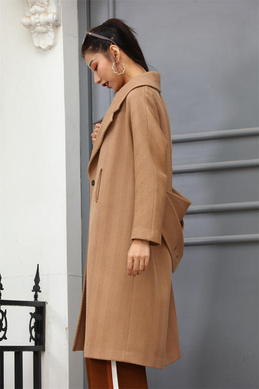 宗洋&卓蔻兰 女士中长款宽松百搭大衣ZDI4ZD6650Y-75 商品图1