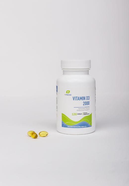 【明星款维生素D3-2000】维生素 D3 2000IU - 4个月剂量120粒  每日1粒保持VD水平 提升抵御力 Purecise倍赛思 商品图9