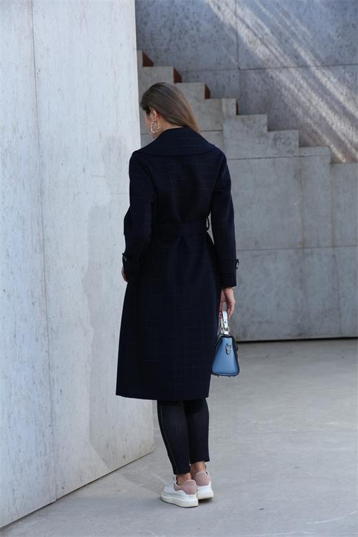 宗洋&卓蔻兰女士长款时尚格纹大衣ZDJ3CD7445Y-48 商品图3