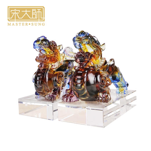 宋大师吉祥礼 貔貅纳福 古法琉璃工艺商务礼品摆件 商品图1