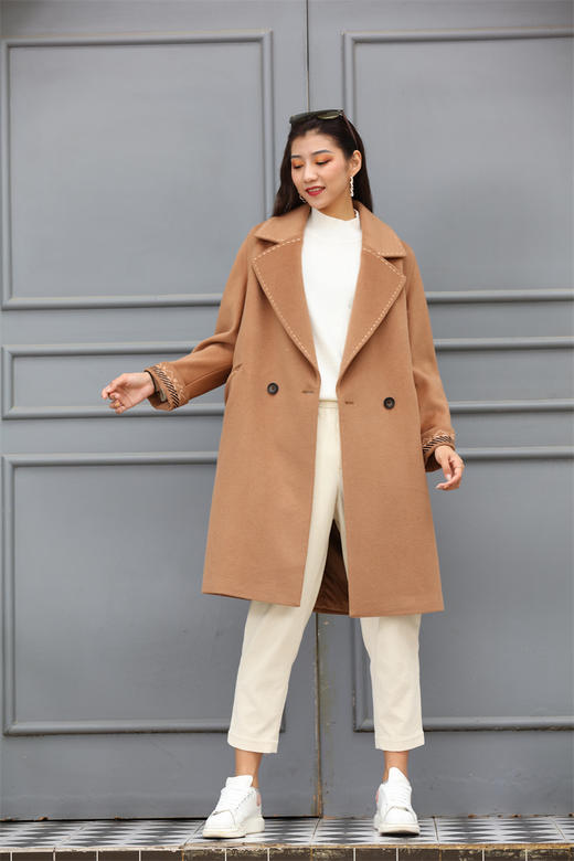 宗洋&卓蔻兰 女士中长款宽松百搭大衣ZDI4ZD6631-74 商品图0