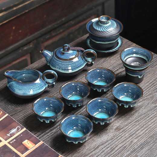 宋丰建盏陶瓷功夫茶具套装窑变茶壶整套家用泡茶盏杯简约办公茶碗 商品图9