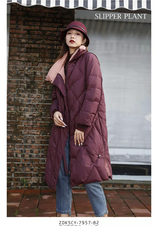 宗洋&卓蔻兰 女士中长款时尚百搭羽绒服ZDK5CY7957-82 商品图1