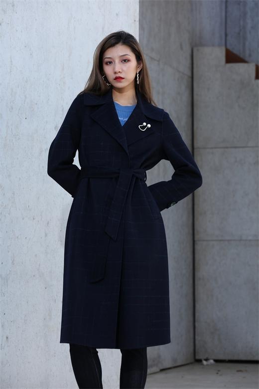 宗洋&卓蔻兰女士长款时尚格纹大衣ZDJ3CD7445Y-48 商品图0