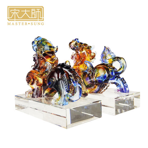 宋大师吉祥礼 貔貅纳福 古法琉璃工艺商务礼品摆件 商品图4