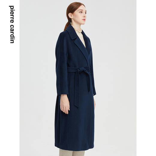 皮尔卡丹女装秋季新款淑女优雅系带毛呢大衣P1436C1985
 商品图1