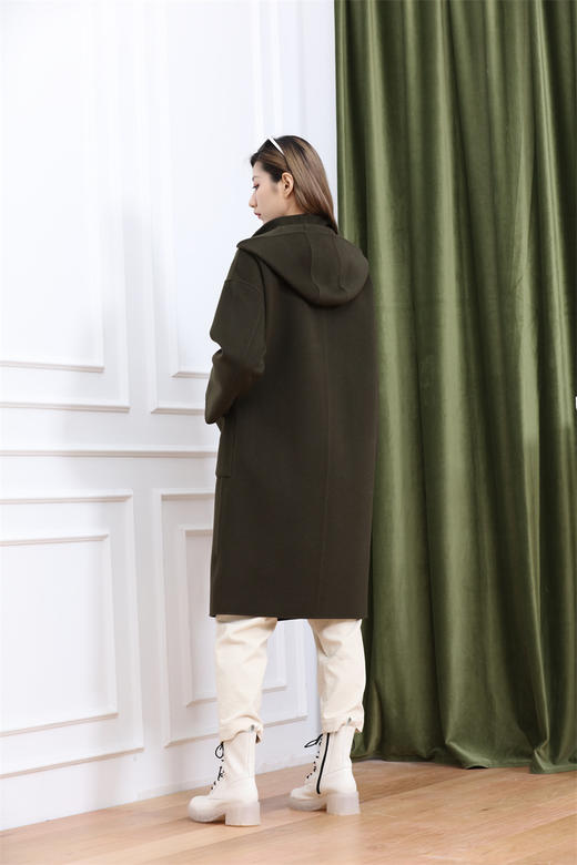 宗洋&卓蔻兰 女士中长款双面连帽式大衣ZDJ1ZD7406-56 商品图3