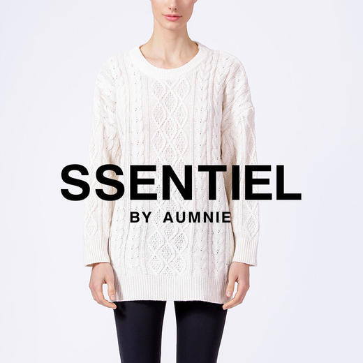 【AUMNIE】编织纹理宽松针织上衣 OS CABLE KNIT SWEATER 商品图0