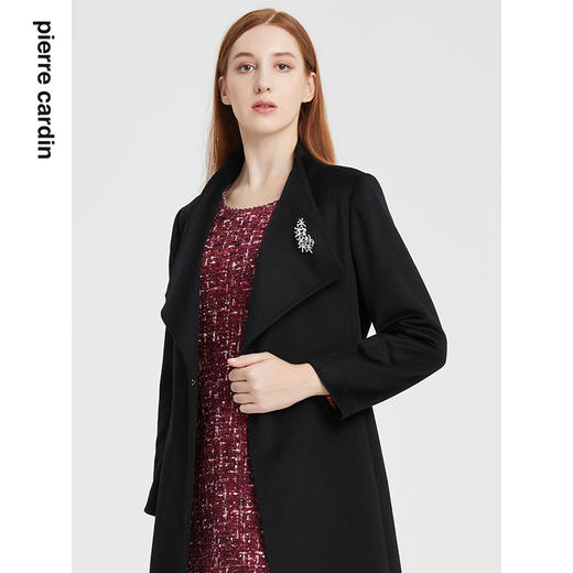 皮尔卡丹女装秋季新款轻商务通勤淑女羊毛大衣P1453C1972B0 商品图3