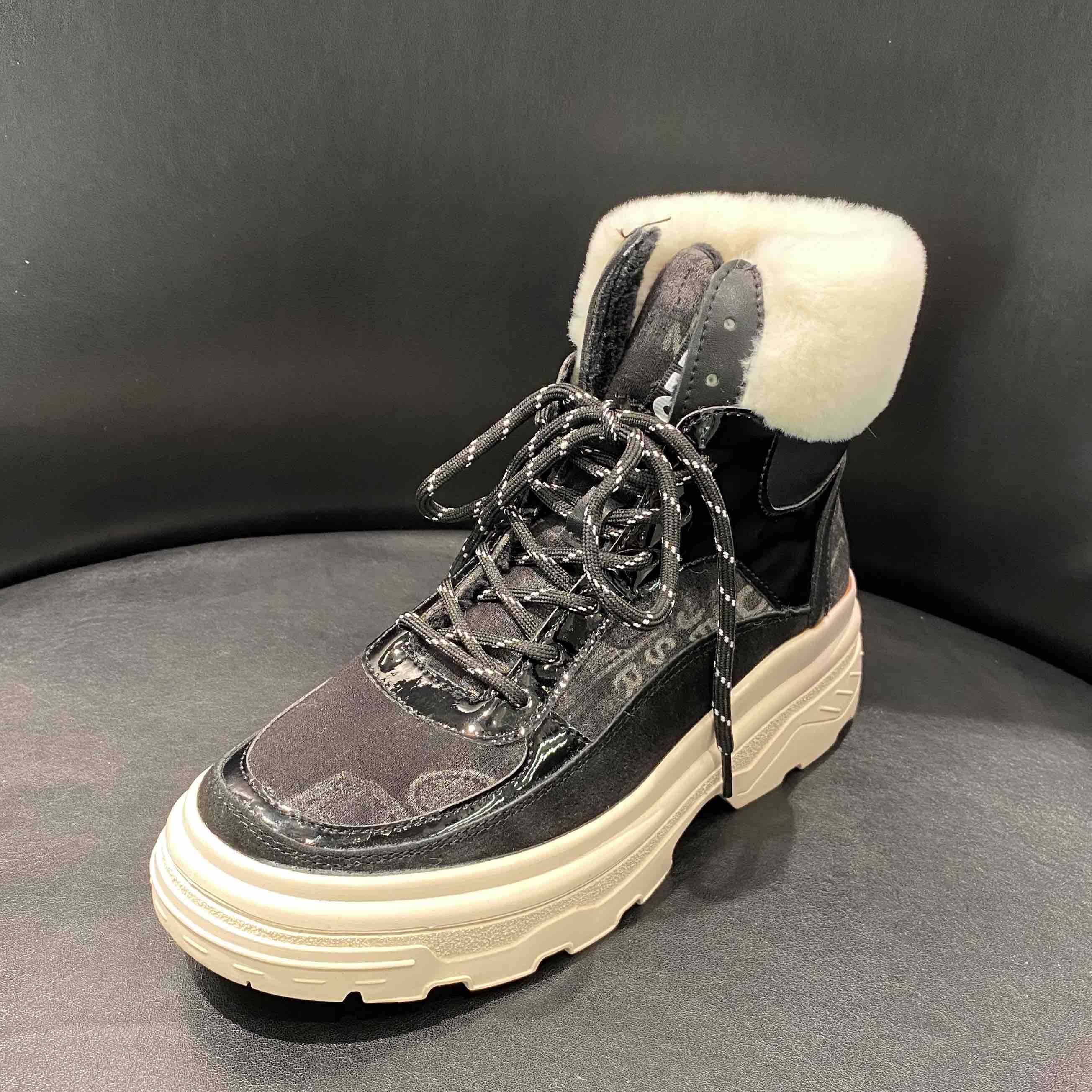 lfgj jeans BA404  平底高帮潮流加绒保暖毛口棉鞋磨砂皮休闲鞋雪地靴