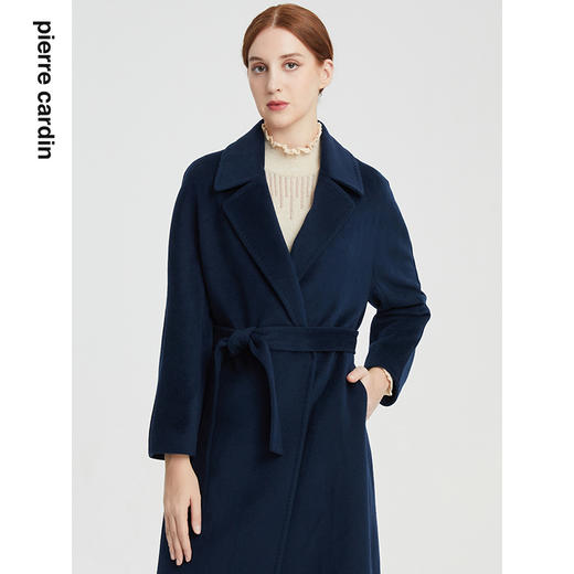 皮尔卡丹女装秋季新款淑女优雅系带毛呢大衣P1436C1985
 商品图3