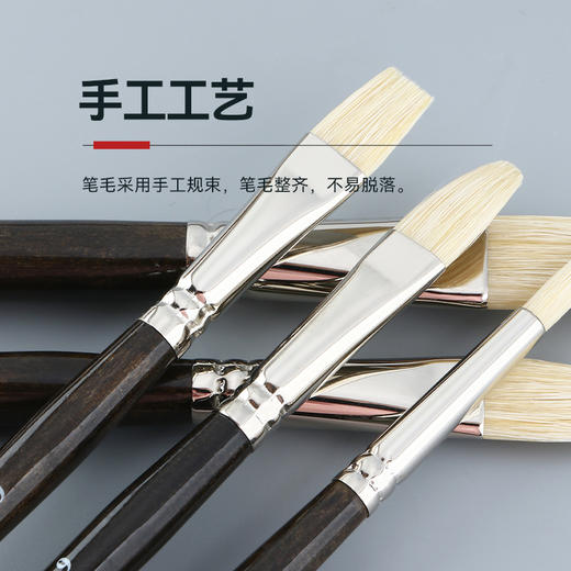 中盛画材 Z300咖啡色短杆猪鬃10支套装 画家适用于油画笔丙烯 商品图2