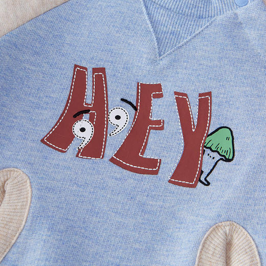 英氏22春季新品婴儿连体衣宝宝柔软舒适爬服可爱哈衣YRHAJ12089A 商品图3