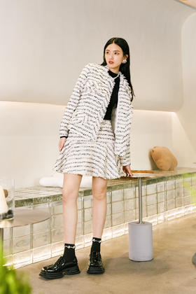 NEELLY新款春喜欢小套装腰裙N22011E01018