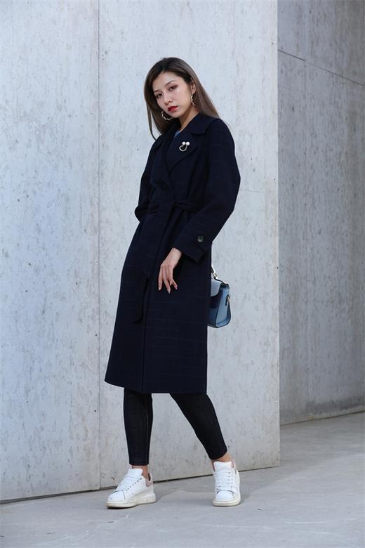 宗洋&卓蔻兰女士长款时尚格纹大衣ZDJ3CD7445Y-48 商品图1