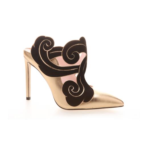 sheme新中式卷尾草创意款鹤鸣云间系列女式高跟鞋真皮定制时装鞋女鞋 商品图3