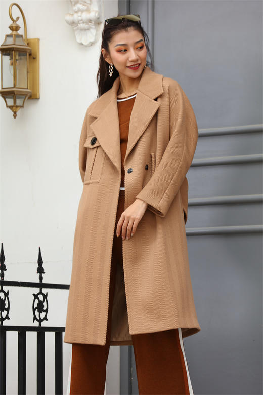 宗洋&卓蔻兰 女士中长款宽松百搭大衣ZDI4ZD6650Y-75 商品图0