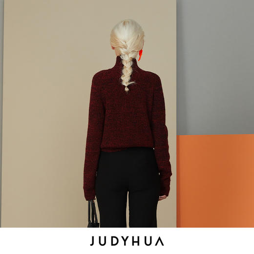 JUDYHUA 设计感高领针织上衣 商品图2