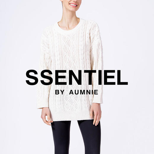 【AUMNIE】编织纹理宽松针织上衣 OS CABLE KNIT SWEATER 商品图2
