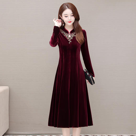 YWE YJY21F730时尚气质减龄长袖连衣裙 商品图2