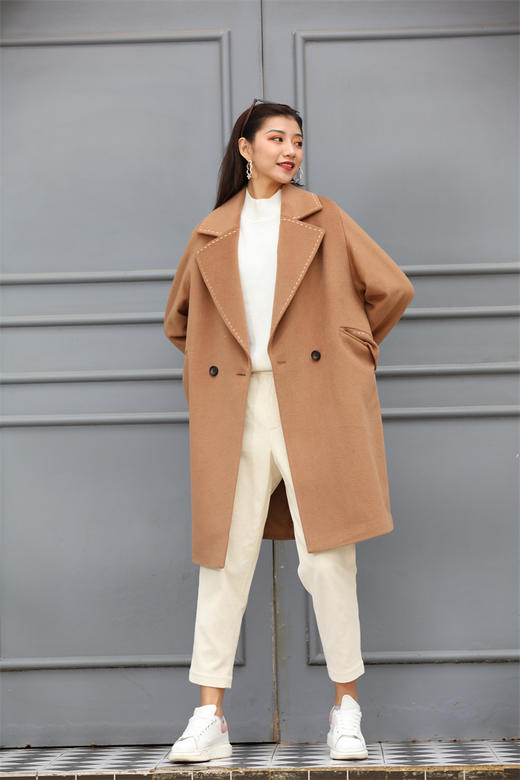 宗洋&卓蔻兰 女士中长款宽松百搭大衣ZDI4ZD6631-74 商品图2