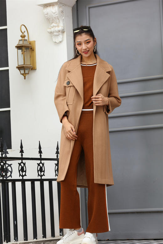 宗洋&卓蔻兰 女士中长款宽松百搭大衣ZDI4ZD6650Y-75 商品图2