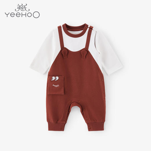 英氏婴儿假2件连体衣春季宝宝时尚哈衣帅气长袖爬服YRHAJ12086A 商品图0