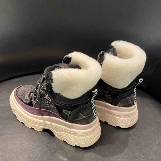 lfgj jeans BA404  平底高帮潮流加绒保暖毛口棉鞋磨砂皮休闲鞋雪地靴 商品图4